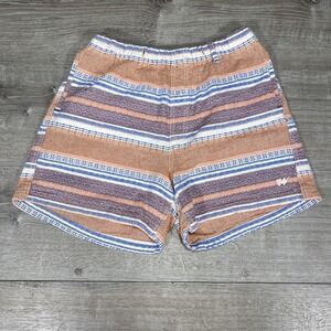 Without Walls Terry Cloth Beach‎ Shorts M Striped Retro Loopback Knit Surf Style